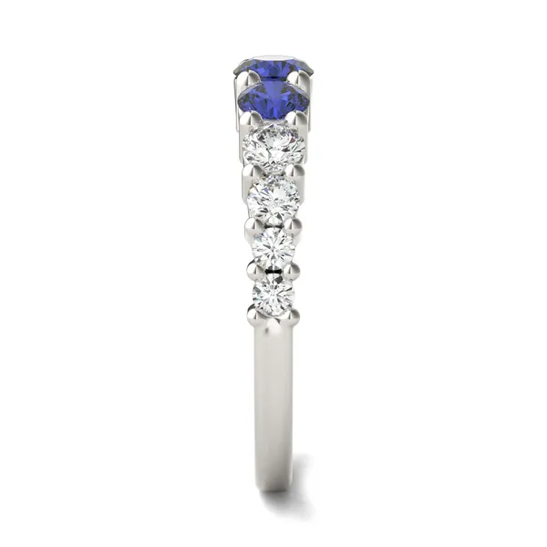 Sapphire Three-Stone Accented Ring