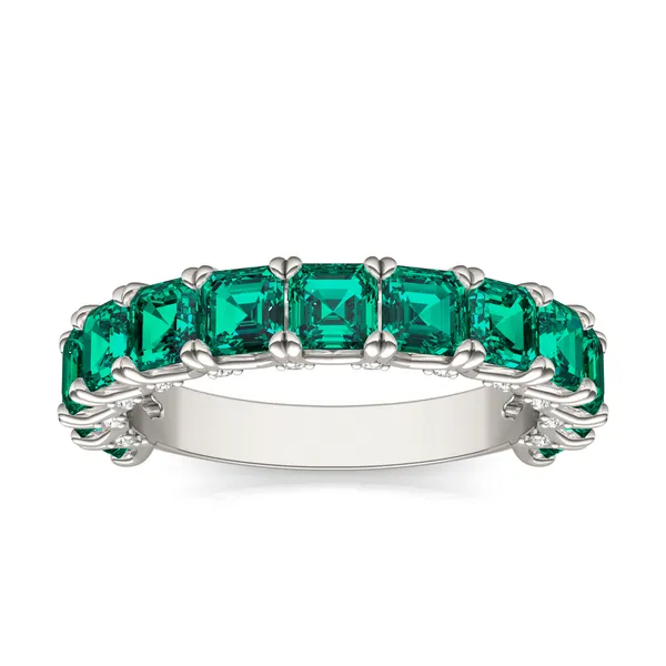 Emerald Color Asscher Voyager Ring
