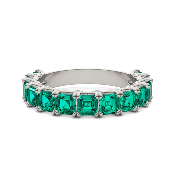 Emerald Color Asscher Voyager Ring