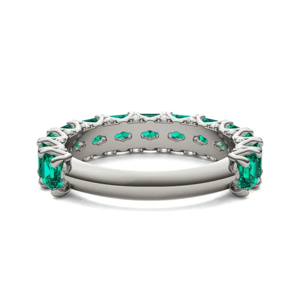 Emerald Color Asscher Voyager Ring