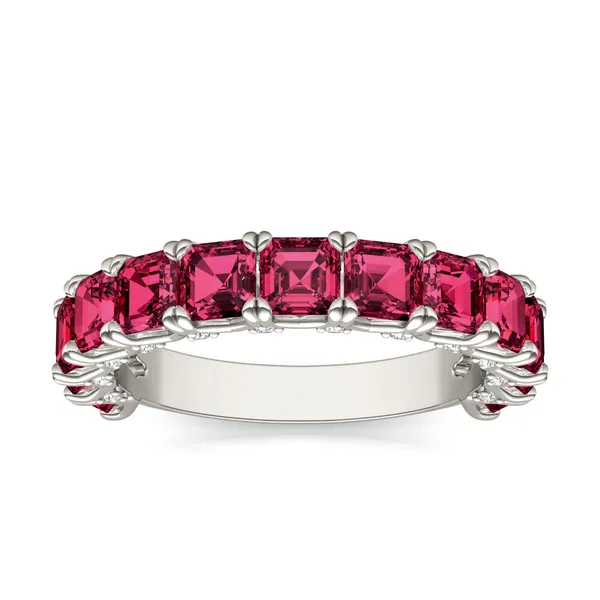 Ruby Color Asscher Voyager Ring