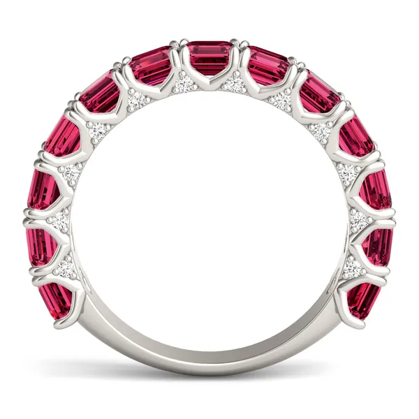 Ruby Color Asscher Voyager Ring