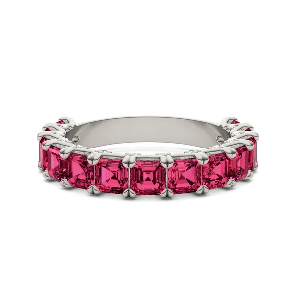 Ruby Color Asscher Voyager Ring