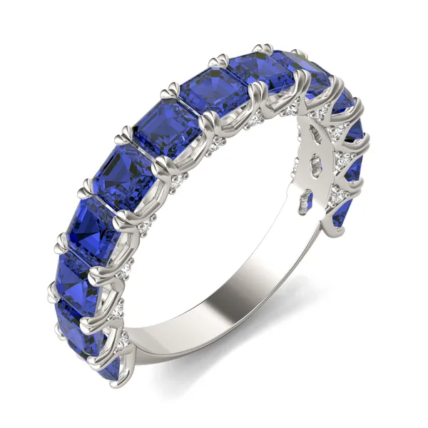 Sapphire Color Asscher Voyager Ring