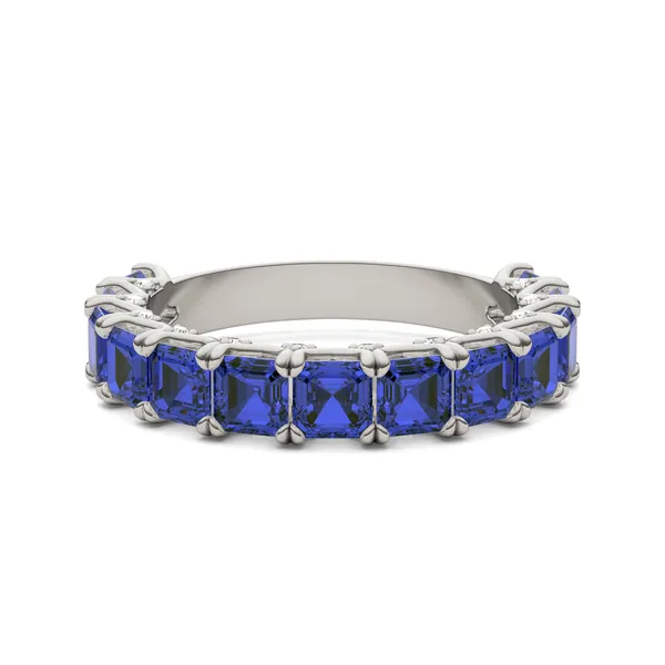 Sapphire Color Asscher Voyager Ring