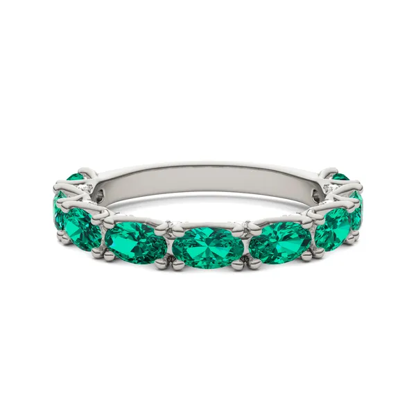 Emerald Color Oval Voyager Ring