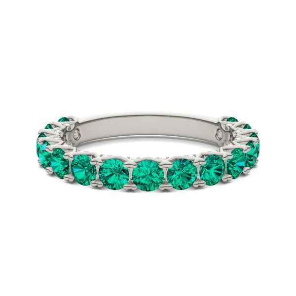 Emerald Round Brilliant Voyager Ring