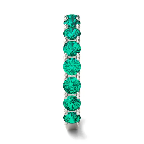 Emerald Color Round Brilliant Voyager Ring