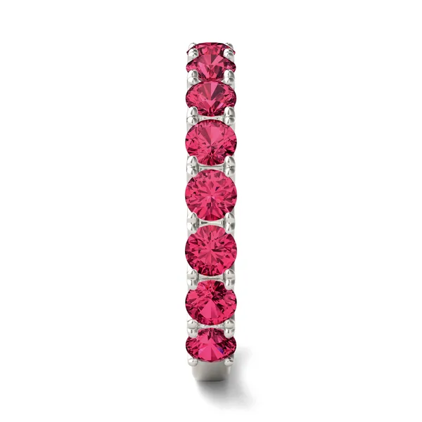 Ruby Color Round Brilliant Voyager Ring
