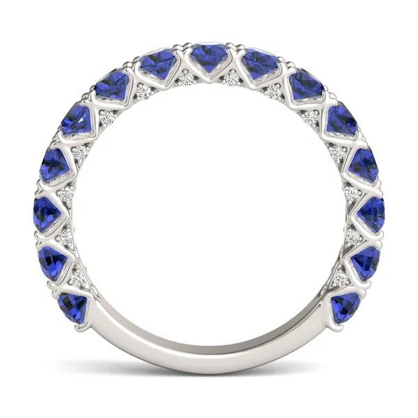 Sapphire Color Round Brilliant Voyager Ring