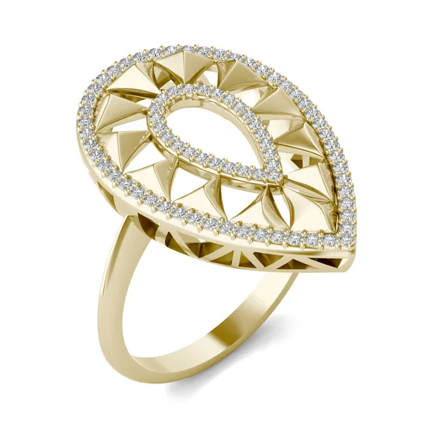 Duo Teardrop Ouro Statement Ring
