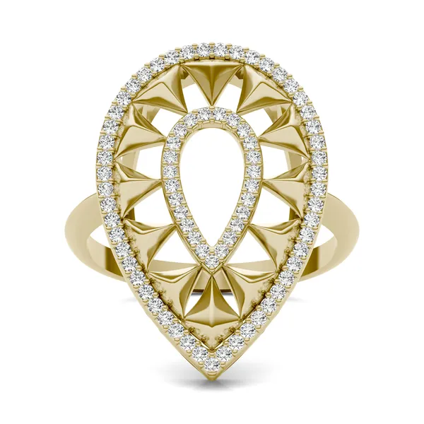 Duo Teardrop Ouro Statement Ring
