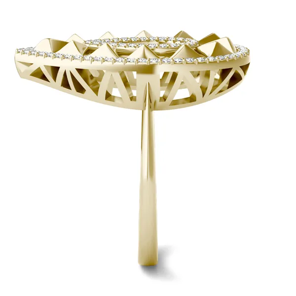 Duo Teardrop Ouro Statement Ring