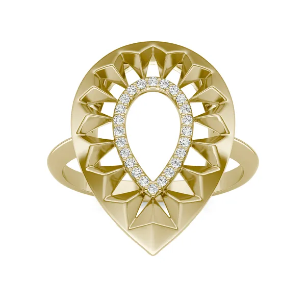 Solo Teardrop Ouro Statement Ring