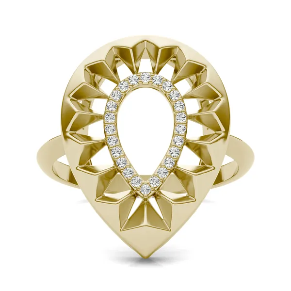 Solo Teardrop Ouro Statement Ring