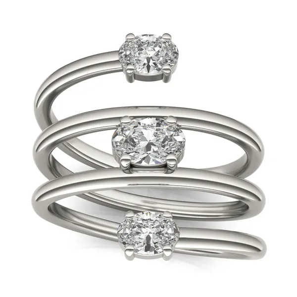 Three-Stone Spiral Statement Ring