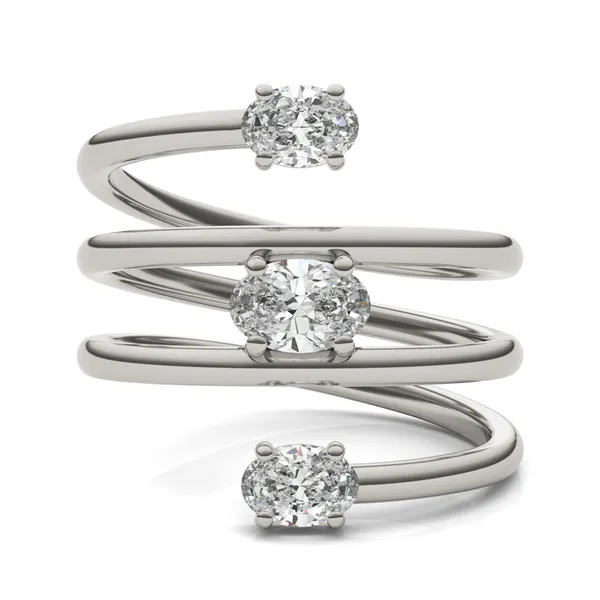 Three-Stone Spiral Statement Ring