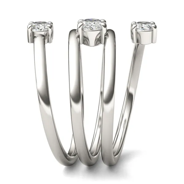 Three-Stone Spiral Statement Ring