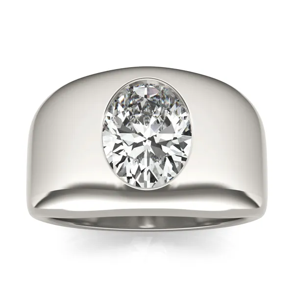 Oval Bezel Cigar Band Statement Ring