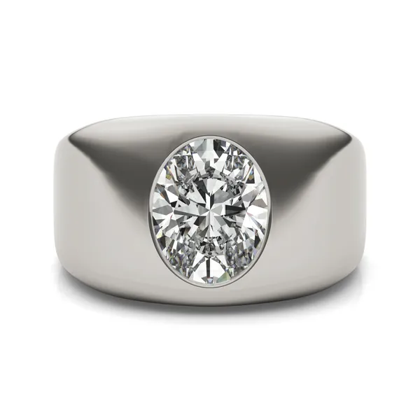 Oval Bezel Cigar Band Statement Ring