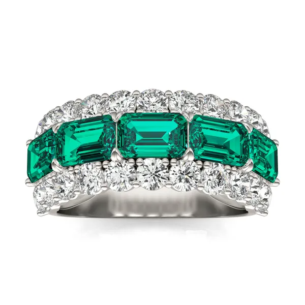 Emerald East-West Huntress Ring