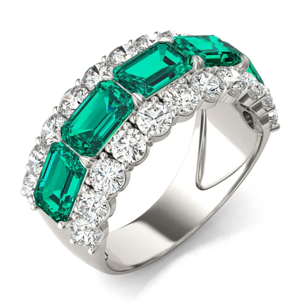 Emerald East-West Huntress Ring