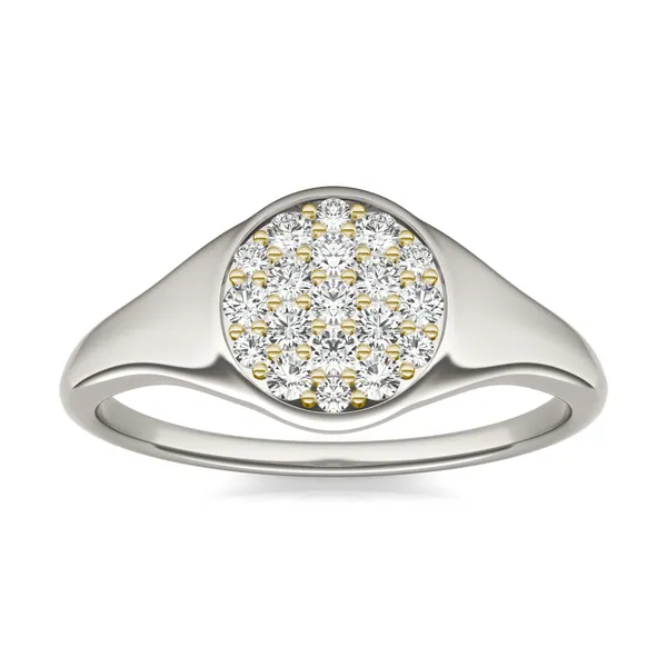 Signature Round Cluster Signet Ring