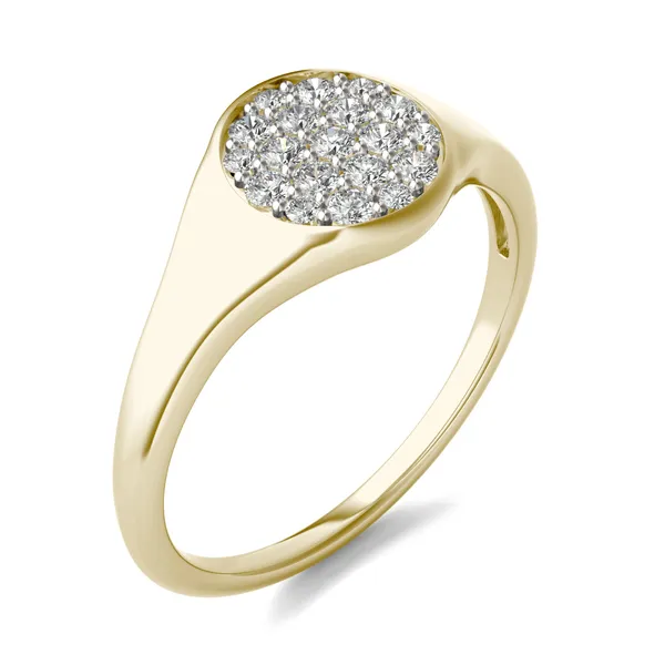 Signature Round Cluster Signet Ring