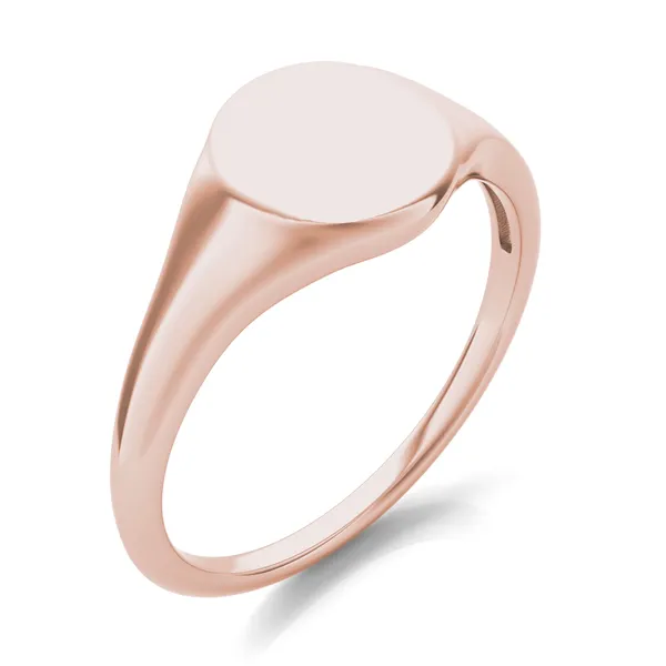Signature Round Initial Signet Ring