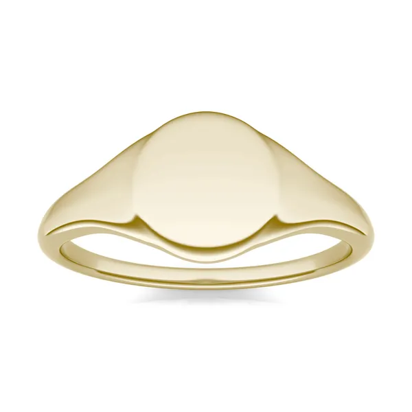 Signature Round Initial Signet Ring