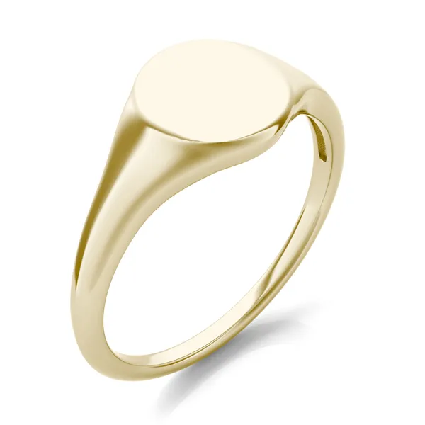 Signature Round Initial Signet Ring