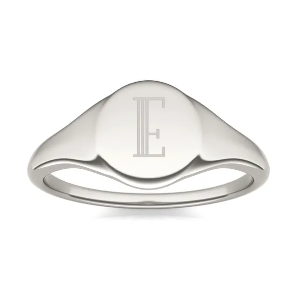 Signature Round Initial Signet Ring