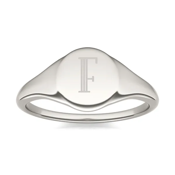 Signature Round Initial Signet Ring
