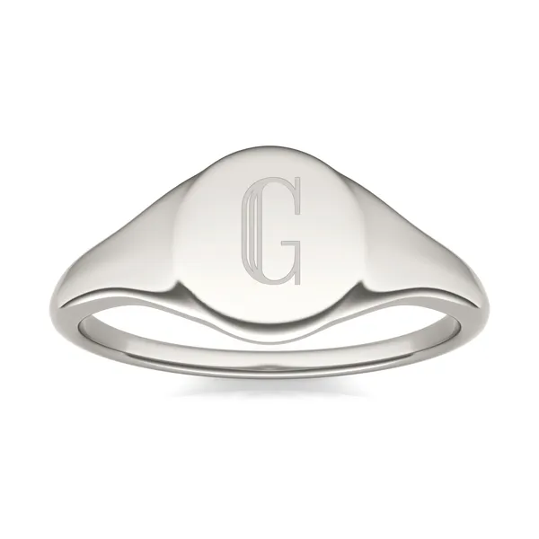 Signature Round Initial Signet Ring