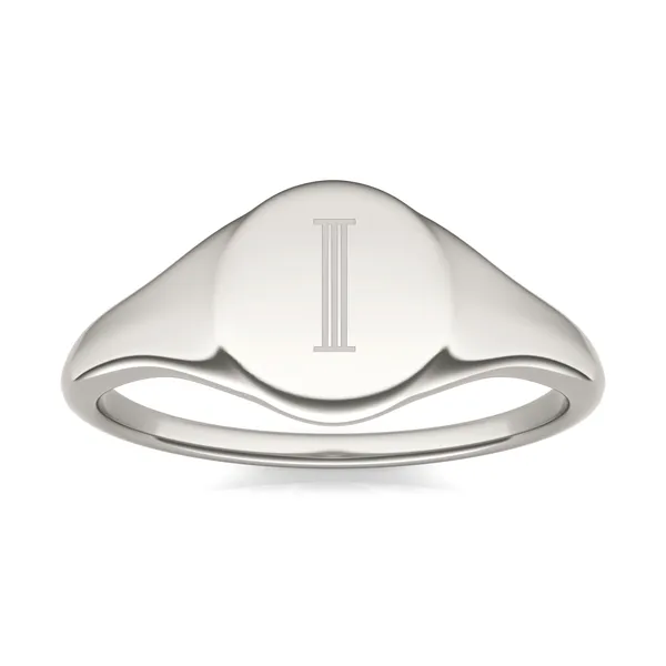 Signature Round Initial Signet Ring