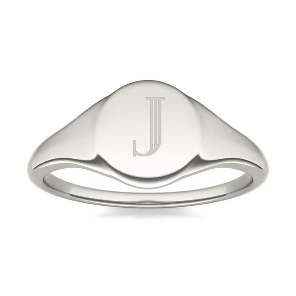 Signature Round Initial Signet Ring
