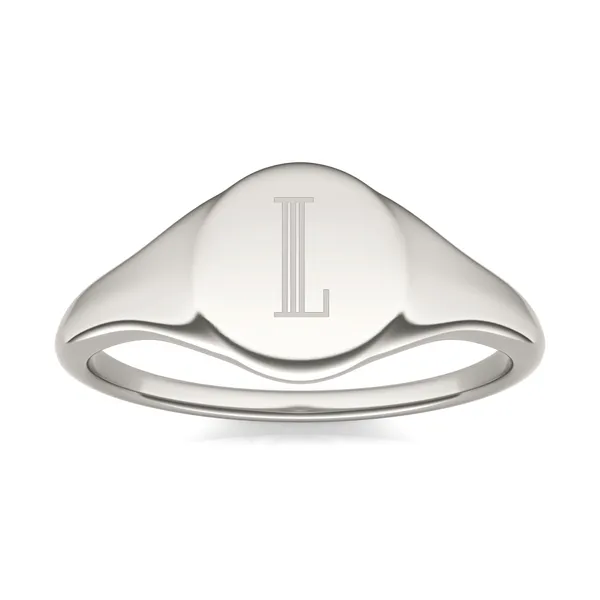 Signature Round Initial Signet Ring