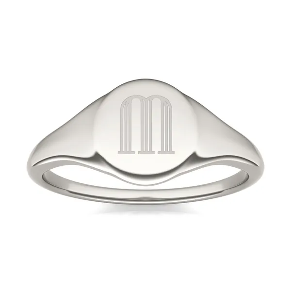 Signature Round Initial Signet Ring