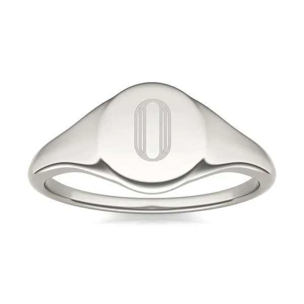 Signature Round Initial Signet Ring