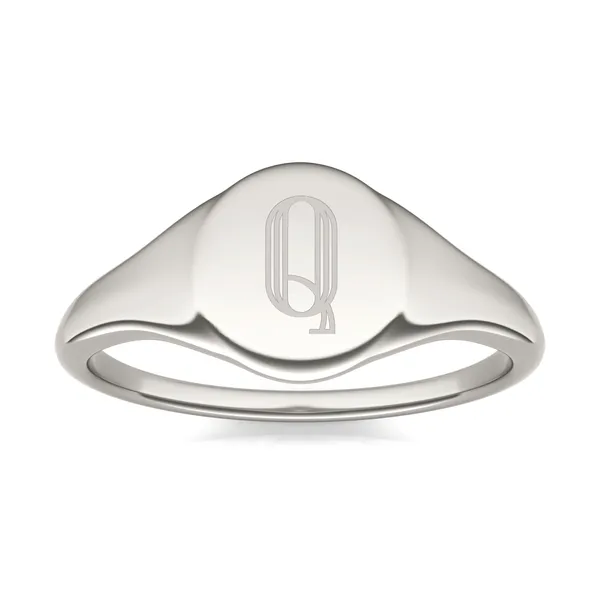 Signature Round Initial Signet Ring