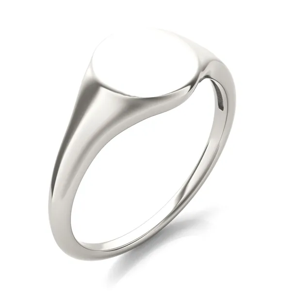 Signature Round Initial Signet Ring