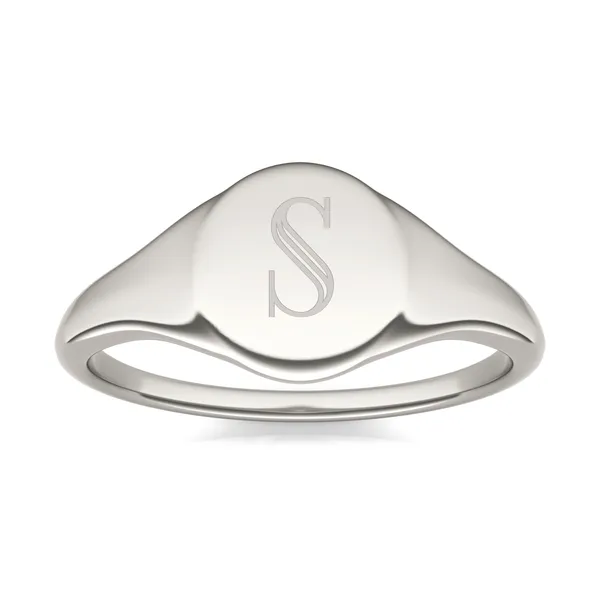 Signature Round Initial Signet Ring