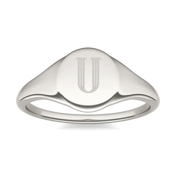Signature Round Initial Signet Ring