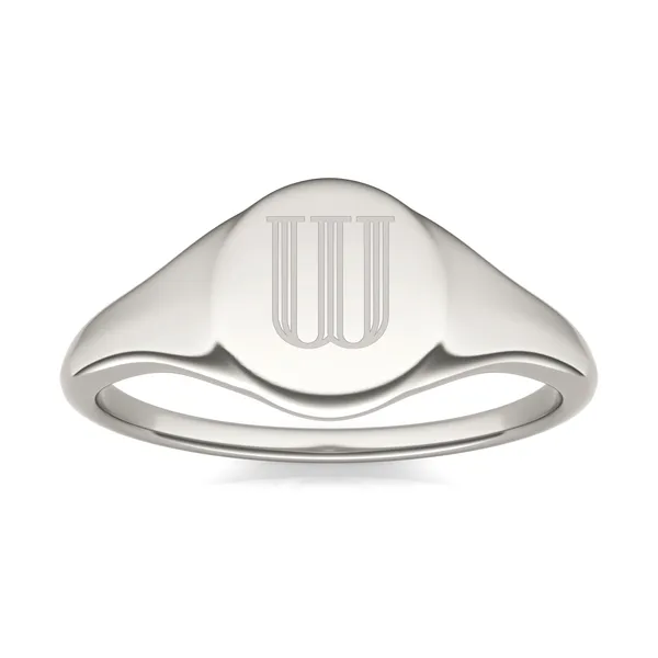 Signature Round Initial Signet Ring