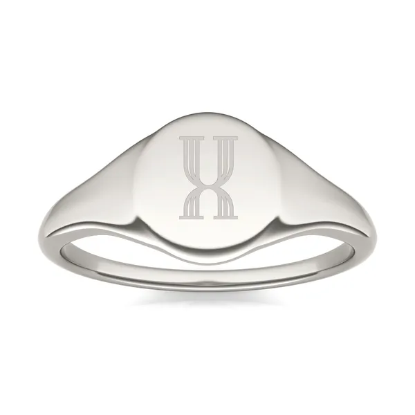 Signature Round Initial Signet Ring
