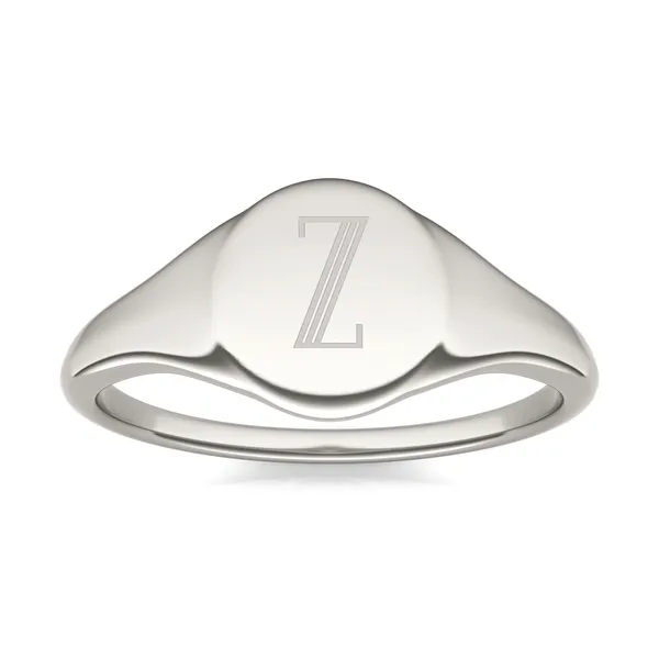 Signature Round Initial Signet Ring