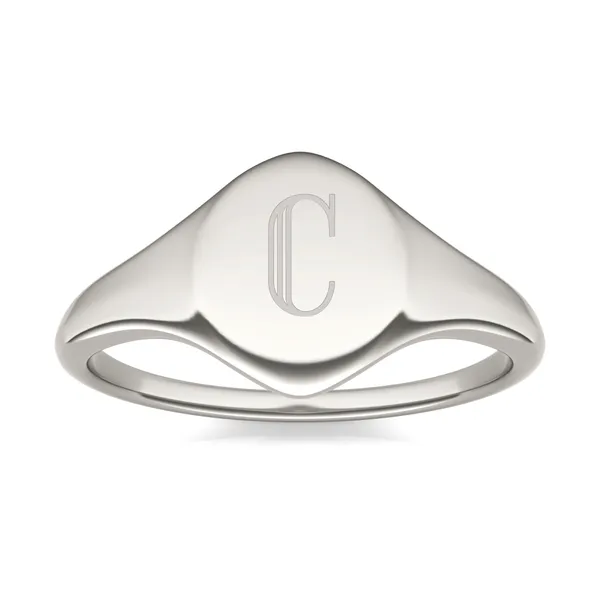 Signature Oval Initial Signet Ring