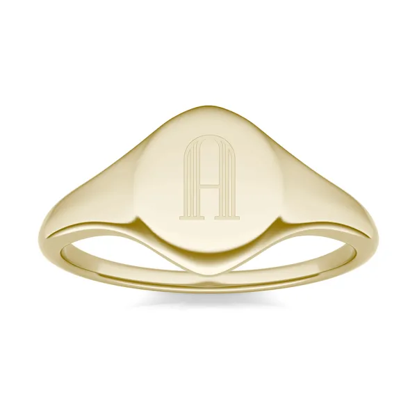 Signature Oval Initial Signet Ring K