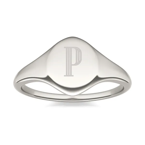 Signature Oval Initial Signet Ring