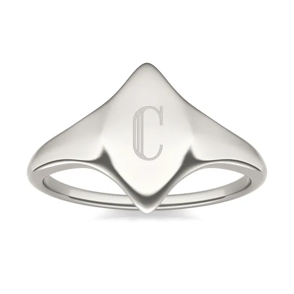 Signature Marquise Initial Signet Ring